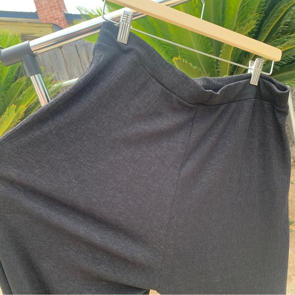 Zara Soft knit semi Sheer pull on wide leg black pants size XL extra large VGUC - Picture 15 of 16